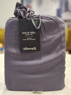 Allswell Soft & Silky 4-Piece Shark Rayon Derived from Bamboo Sateen Queen Set