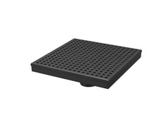 RELN 8 in. x 8 in. Matte Black Shower Drain with Square Pattern Drain Cover