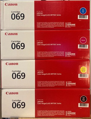 Canon 069 Black, Cyan, Magenta, Yellow Toner Cartridges Set, Pack
