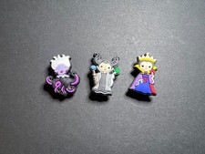 Lot of 3 Disney Villain Ursula, Maleficent, and The Evil Queen Shoe Croc Charms