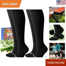 Bamboo Viscose Compression Socks for Women Men 2 Pairs 15 Xx-Large Black