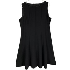 BLACK LABEL by EVAN PICONE Black Sleeveless Sheath Dress Size 14 Fit Flare