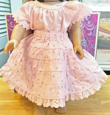 Am Girl Doll 18" Pink Blouse Full Ruffled Skirt Set Handmade