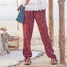 NWOT SUNDANCE Reversible Tropical Floral Drawstring Viscose Pants, Size XL