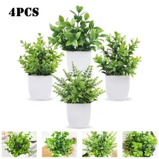 4Pack Fake Plants Mini Artificial Greenery Potted Plants for Home Indoor Decor