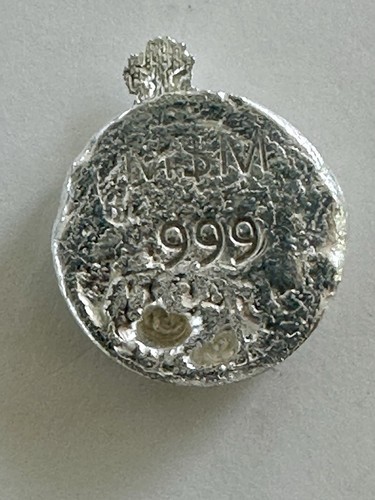 Custom Poured .999 Silver Round- 1.319 oz - “M$M” - 1st Homemade Pour Batch - Picture 3 of 5