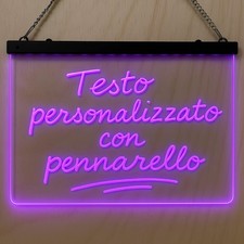 INSEGNA LED PERSONALIZZABILE TABELLA LUMINOSA LUCE LED MESSAGGIO SCRIVIBILE DECO
