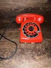 Vintage Mattel-O-Phone Red Toy Rotary Phone Telephone 1966 No Records UNTESTED