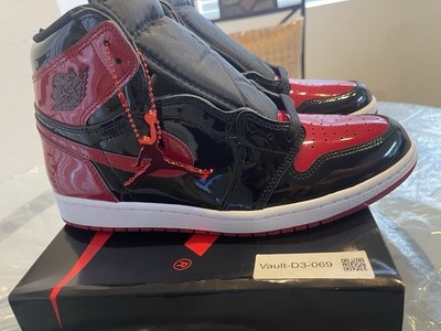 Rare Jordan 1 Retro OG High Patent Bred Black & Red - Size 10