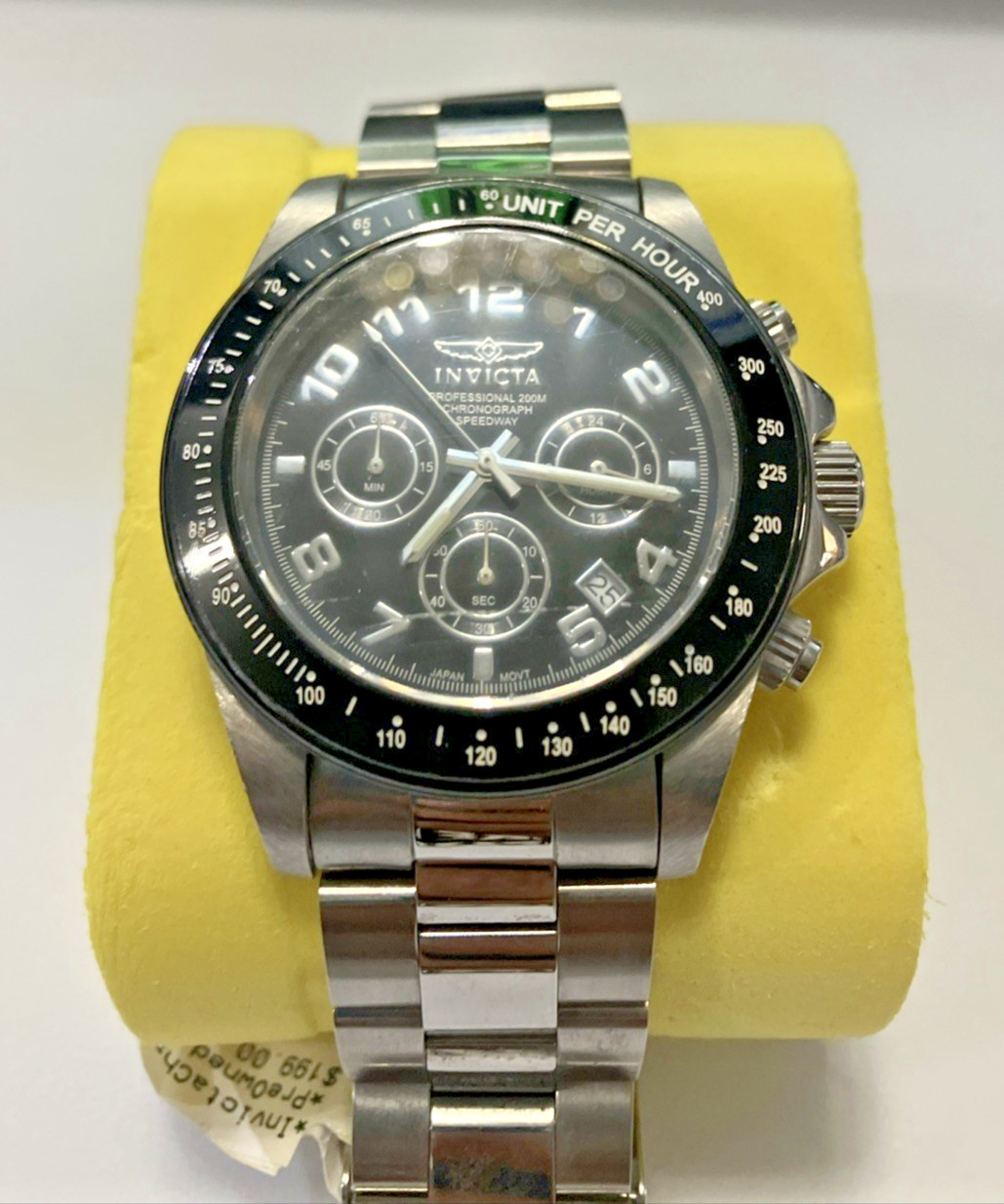 Invicta Chronograph 10701 Pre Owned Steel Watch Mens Working Condition
