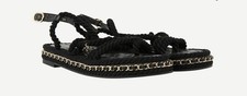 Chanel Black Rope Sandals - Excellent - UK4/EU37