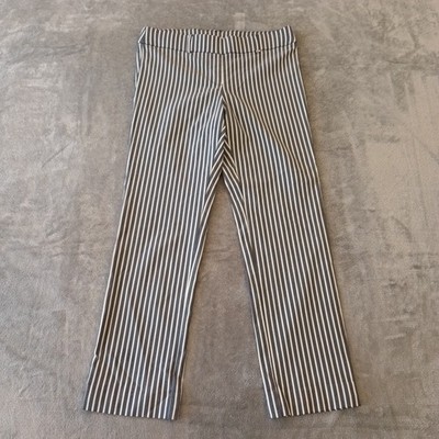 Rafaella Ankle Pants Womens Size 12 Gray Striped Skinny Stretch Pull On 32x27