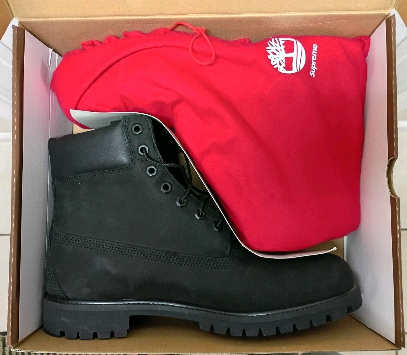 FW20 Supreme Timberland Big Logo 6" Premium Waterproof Boots *Size 12* Black image 7