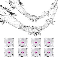 8pcs Foil Christmas Decorations Ceiling Silver Foil Garland Indoor 80s