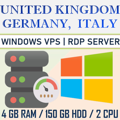 Windows VPS RDP - 4GB RAM, 150GB Speicher Hochleistungsserver