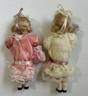 2 Victorian Style Vintage Porcelain Dolls Christmas Ornaments Collectible 1990's — photo 2