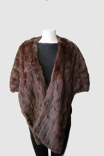 Women's Sz L Muskrat Fur Stole Wrap Cape Clearance Sale MINT Woman