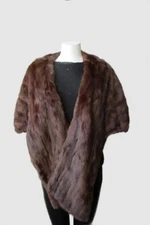 Women's Sz L Muskrat Fur Stole Wrap Cape Clearance Sale MINT Woman