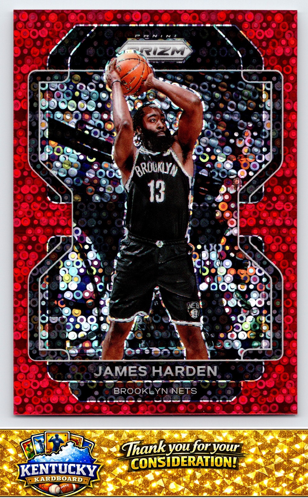 2021-22 Panini Prizm #44 James Harden Fast Break Red #/100