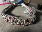 Samuel Benham BJC Sterling Silver 18Karat Gold Garnet stone Bracelet Ring Lot-NR — photo 1