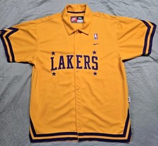 Nike NBA Los Angeles Lakers 1957 Retro Rewind Warmup Yellow Jersey Shirt Men XL