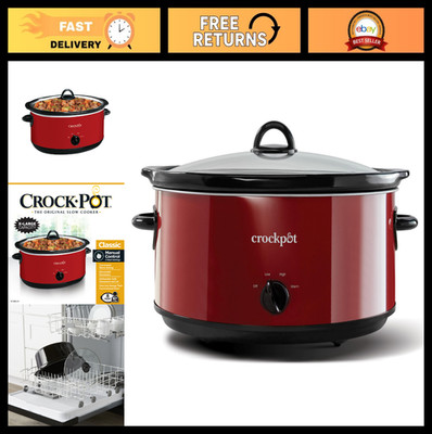 8-Quart Manual Slow Cooker - XL Family Size for 10+ People, Removable Stoneware,