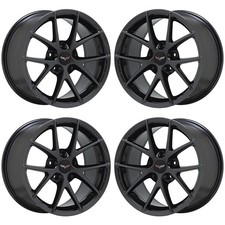 18x9.5 19x12 Corvette Z06 Black Chrome Wheels Factory Oem Gm 5594 5598 Exchange