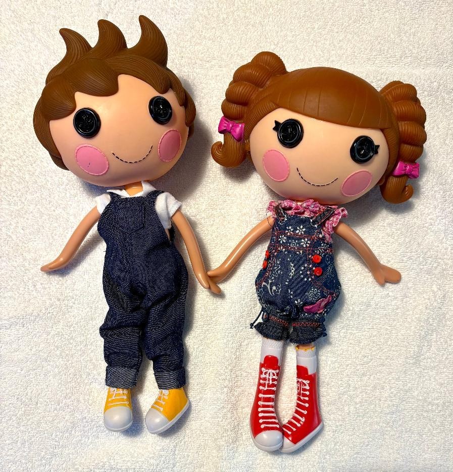 LALALOOPSY Dolls - Cute Boy & Girl Pair + Extras - Good CLEAN Condition!