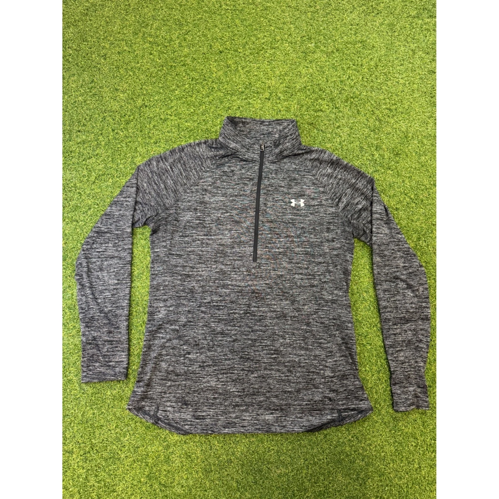 Under Armour HeatGear 1/4 Zip Pullover Mens XL Grey Space Dye Loose Fit Top