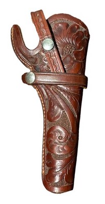 Vintage Viking Hand Tooled Leather Revolver Holster #64 Brown Made