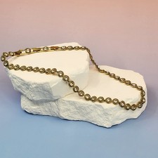 Swarovski Gold Tone Crystal Tennis Necklace Vintage Statement Wedding Bridal