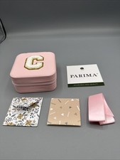 Mini Jewelry Travel Case, PU Leather Travel Jewelry Organizer Box Initial "C"