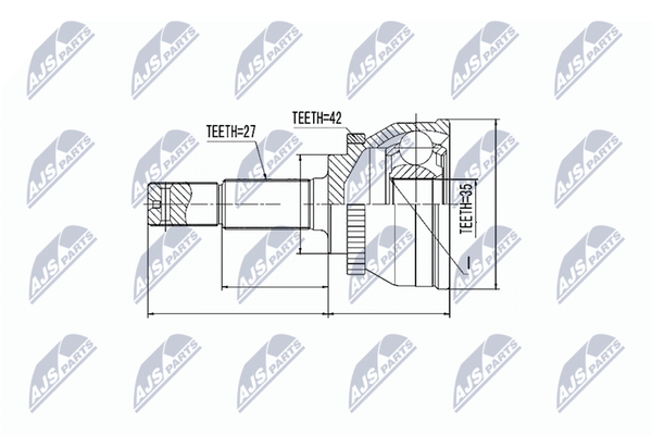 NTY Gelenksatz, Antriebswelle NPZ-NS-080 Passend FüR Nissan-image