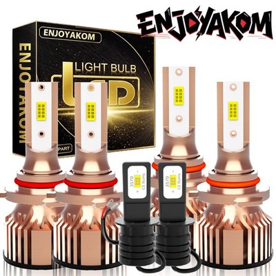 White LED Headlight Hi/Lo+Fog Light Bulbs Combo Kit For Toyota Corolla 2001-2004