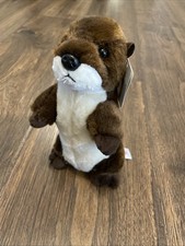 Aurora World Mini Flopsie River Otter Standing 8  Stuffed Animal Plush NWT