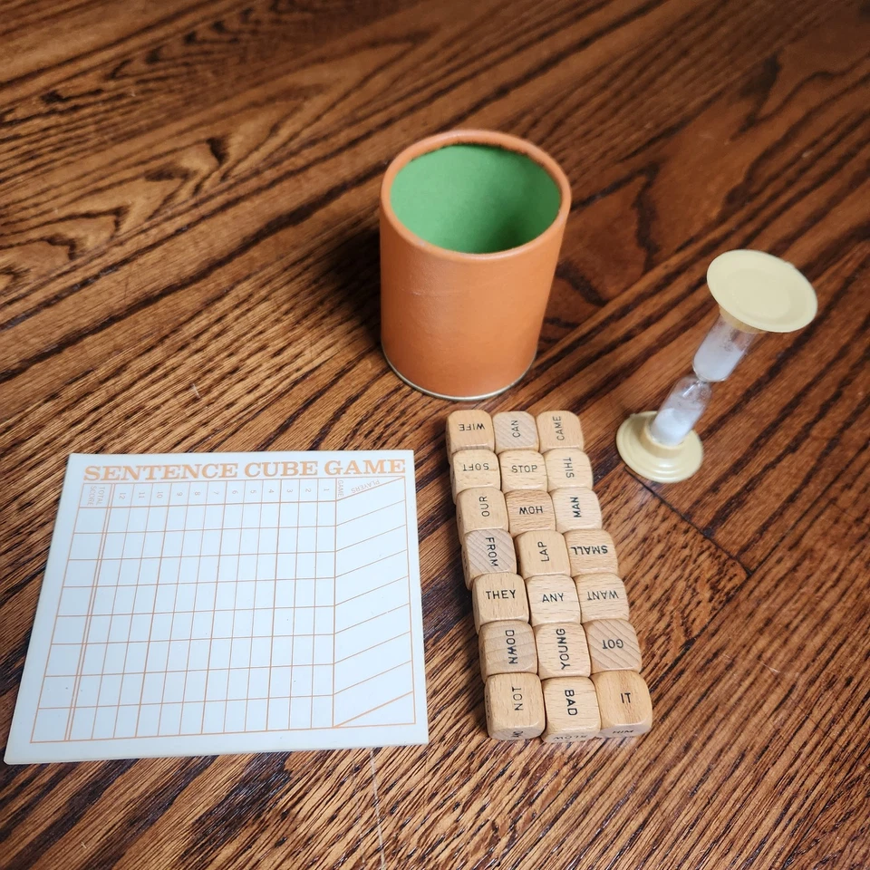 Vintage Scrabble Sentence Cube Game 1971 Selchow & Righter USA ☆ See Details - Image 2 of 4