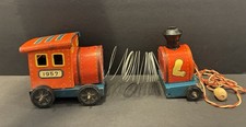 1950s Line Mar Tin Litho Slinky Train Pull Toy made in Japan
