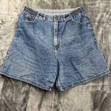 LEE Womens Denim Jean Shorts 16 Med Made USA Mom Hi Rise High Waist Blue Vintage