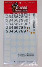 Gofer Racing Decals 1:24 1:25 Sports Car Numbers 11009 Dunlop Bridgestone