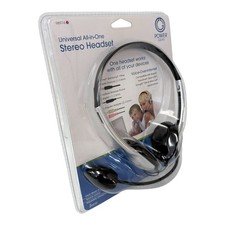 Power Gear Universal All In One Stereo Headset By Jasco For Phone PC New In Pkg