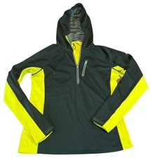 Eastern Mountain Sports EMS Full Zip Hooded Running Jacket F13E0196 L Yellow