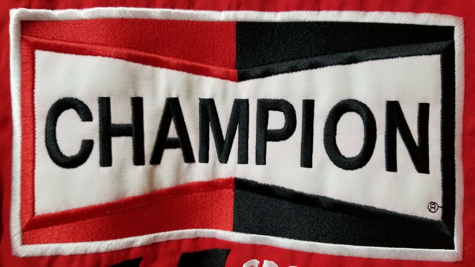 Vintage K-Products CHAMPION Spark Plug Motorsports Jacket XL EUC!! Red Black