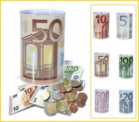 Spardose-50-Euro-Banknote-Metall-Blech-Sparschwein-SparbÜChse-15X10Cm