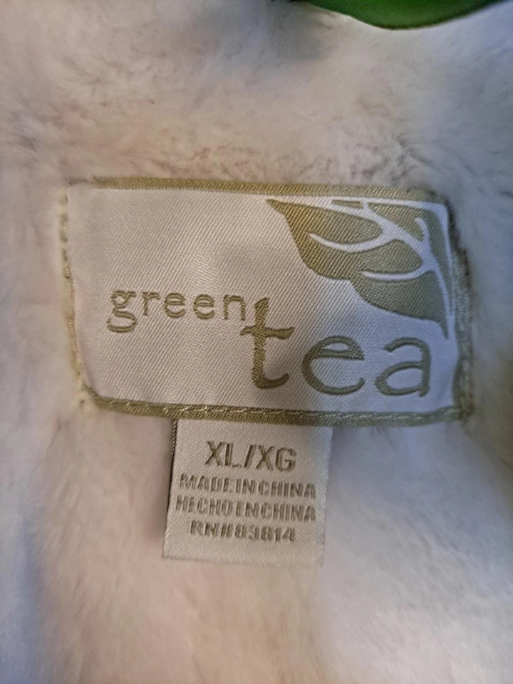 Зеленый чай зеленый пуховик жилет с искусственным мехом капюшон подкладка размер XL - Изображение 2 из 4