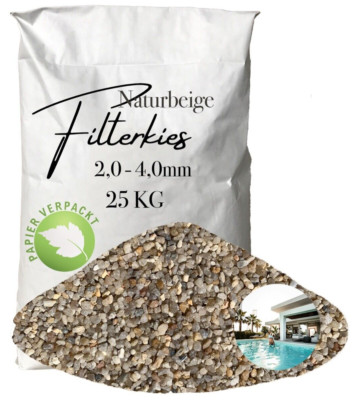 AQUAGRAN  Filtersand beige 25 kg Filterkies Papiersack Pool Filter 2,0-4,0 mm