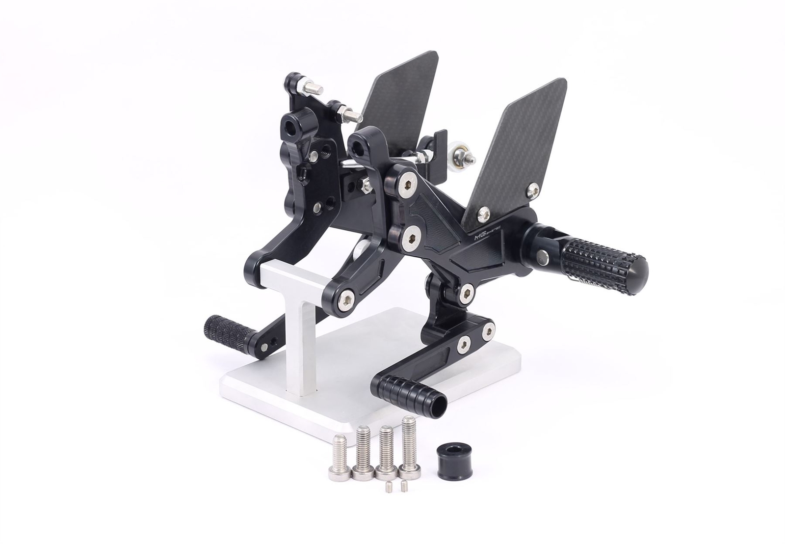 MG Biketec Rearset Kit Black Folding Footpegs DUCATI Streetfighter V4 SP 2020-23