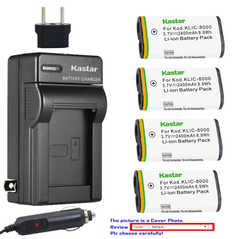 Kastar AC Charger for Kodak KLIC-8000 Z712 IS Z812 IS Digital Cameras  