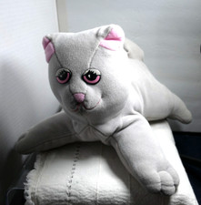 Tonka 1985 Pound purries grey cat with plastic eyes 13 in x 10 in