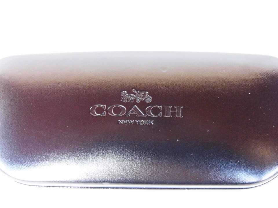 Gafas de sol Coach grandes negras estuche rígido cuero con cubierta Foto 4 de 4