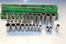 Snap-On Tools 1/4" DRIVE 6-Point Metric Deep / SEMI DEEP Socket Set 24pcs USA